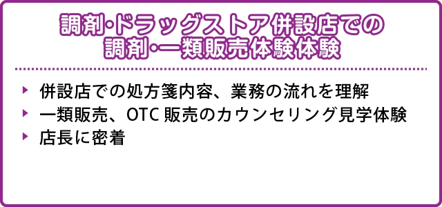 調剤ドラッグストア併設店での調剤・一類販売体験